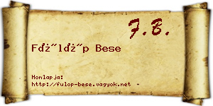 Fülöp Bese névjegykártya