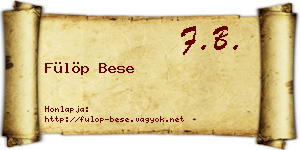 Fülöp Bese névjegykártya