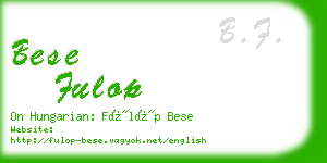 bese fulop business card